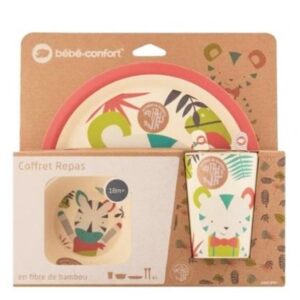 BB Conf Coffret Repas Assiette+bol+verre+couverts Bambo +18m