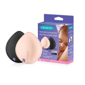 Lansinoh Coussinets D'allaitements Lavables "Rose/Noir" 8 Pads