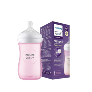 Avent Bib Natural Response Teat +1m 260ml Scy903 /11 Pink