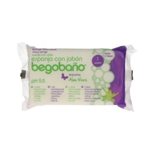 Begobano Eponge Savonneuse Aloe Vera 7.5*13 cm