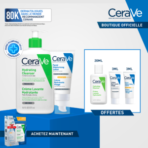 Cerave Creme Lavante Hyd 473ml+Creme Hyd Sp50 52ml+Ech Pack