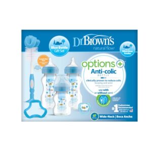 Dr Brown's Duo Pack Bleu "Bib,Suc,Anneau, Goupillon" WB03602-ESX