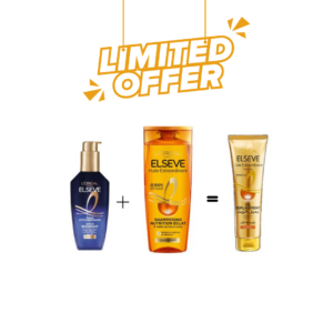 Elseve Routine Ex Oil MID " Huile 100ml+Shamp 200ml+OR 125ml"