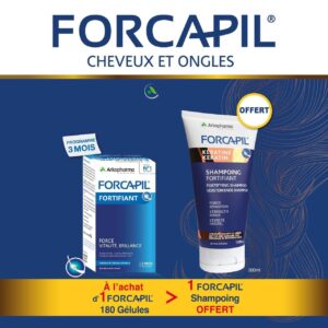 Forcapil Bte 180 Gelules+Shamp Fortifiant Keratin 200ml Pack