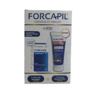 Forcapil Bte 180 Gelules+Masque Soin Double Usage Keratine 200ml Pack