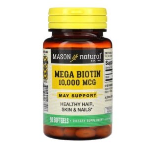 Mason Natural Mega Biotin 50 Softgels 1679-50
