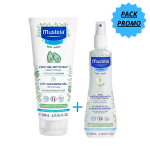 Mustela duo pack " 2en 200ml+Eau rafraichissant 200ml 50%" โ vue principale