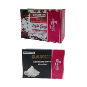 Racine Vita Pack "Savon Poudre De Perle Vit E+Savon Argile Rouge"