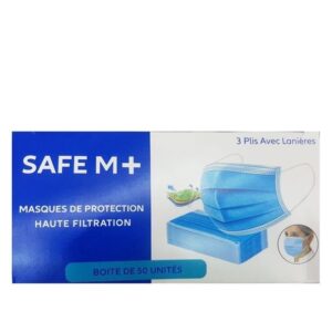 Masque 3plies Avec Lanieres Bte 50pcs