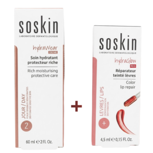 Soskin Duo Pack "Hydrawear Soin Hydrat. Riche+Hydraglow Teinte Levres"