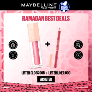 Maybelline Lifter Gloss 005 Petal 5.4ml+Lifter Liner 009 Peaking Pack